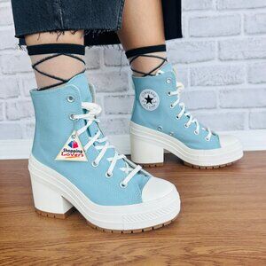 Converse Chuck 70 DE LUXE HEEL HI Platform 7.5 WOMEN Boots Sneakers Teal A08279C